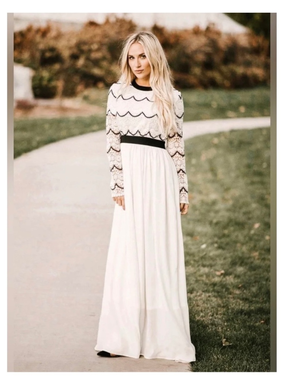 Jessakae White Lace Maxi Fit & Flare Dress Size S